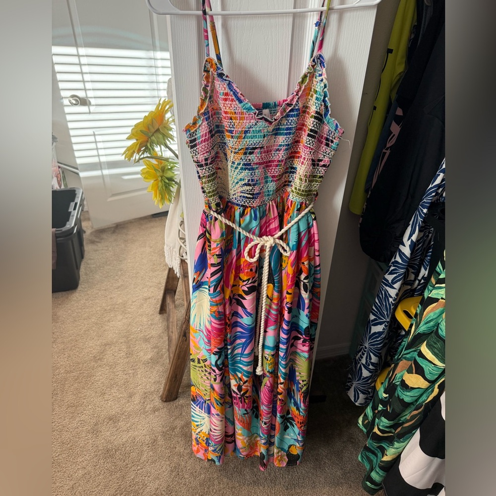Tropical Multicolor Maxi Dress